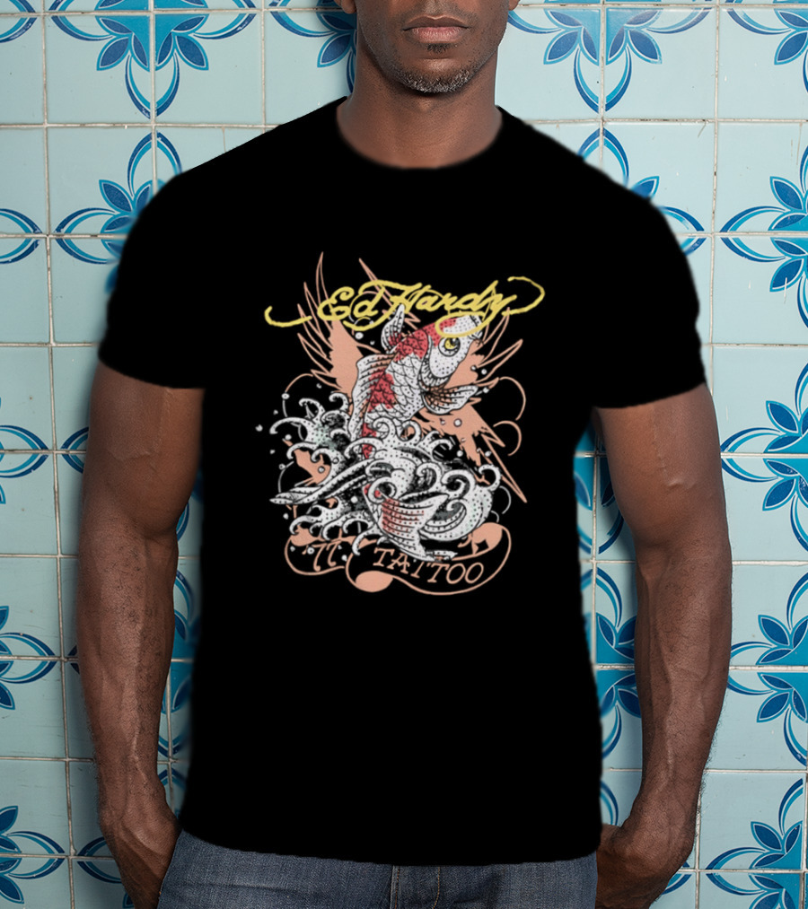 Ed Hardy 77 Tattoo Koi Fish Y2K Fashion T-Shirt