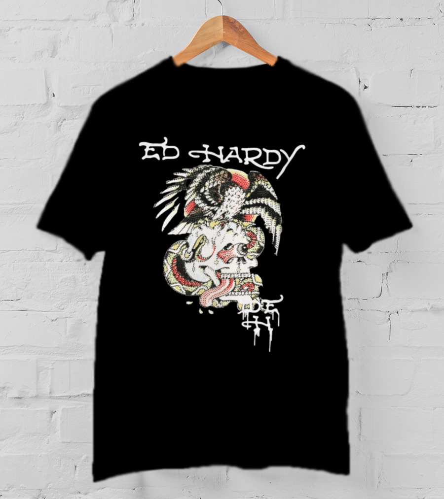 Ed Hardy Skull Eagle Rhinestone Y2K Fashion T-Shirt