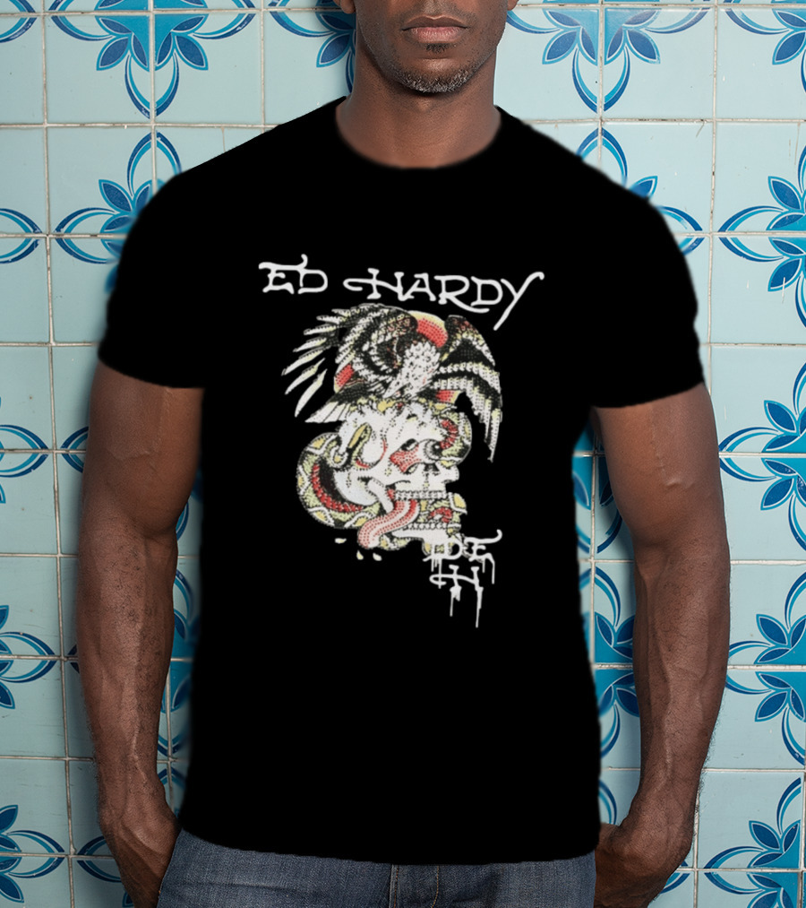 Ed Hardy Skull Eagle Rhinestone Y2K Fashion T-Shirt
