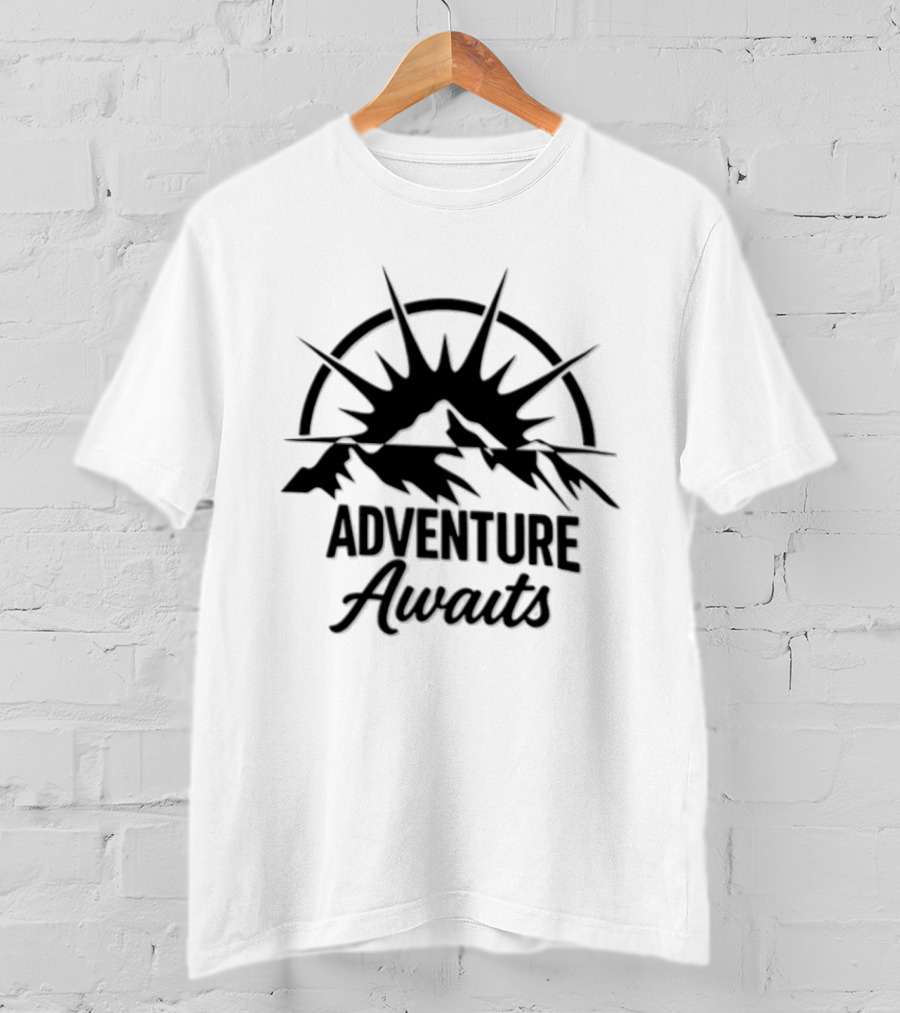 Adventure Awaits Mountain Sunset Vinyl Decal T-Shirt