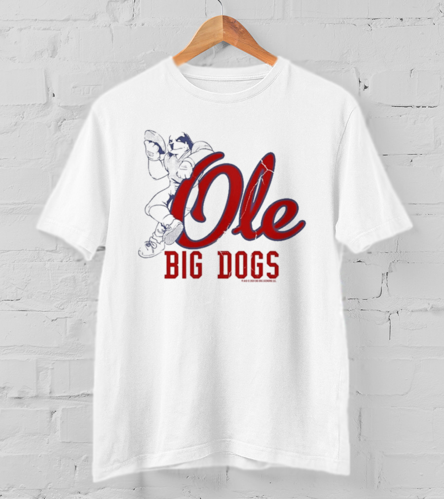 Ole Big Dogs Mississippi Football Spirit BDCF T-Shirt