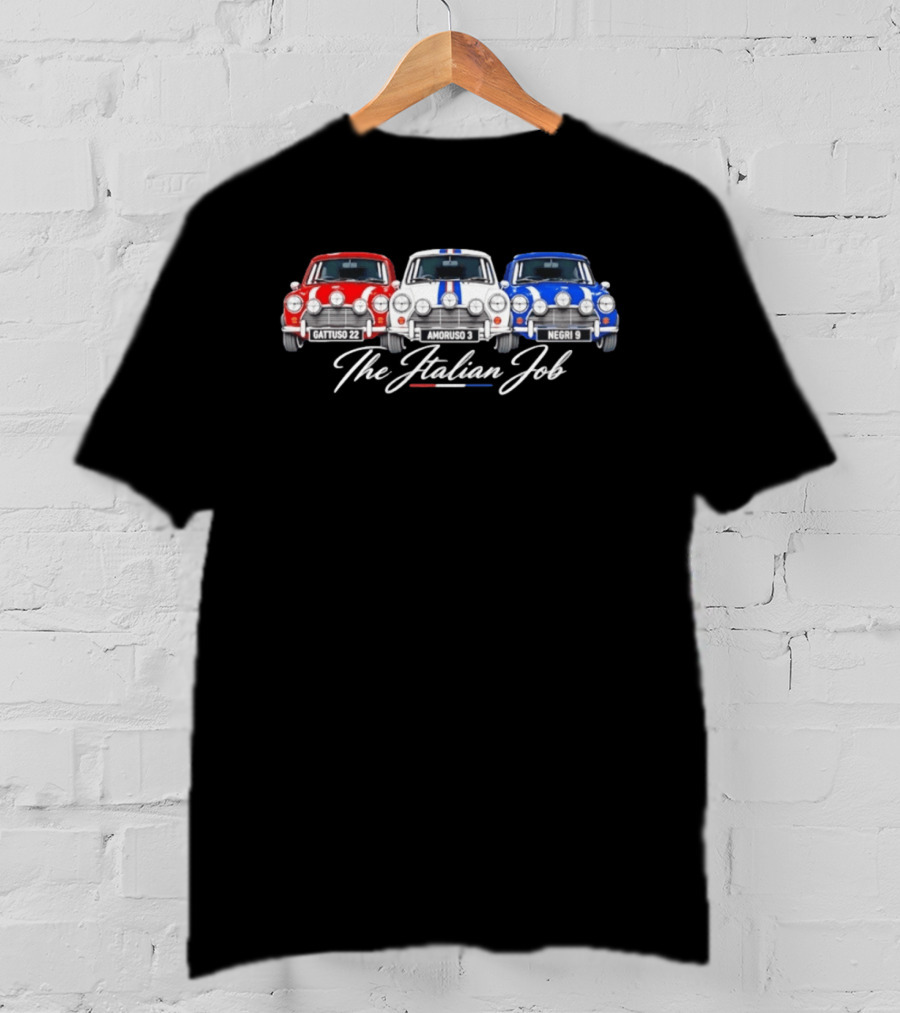 The Italian Job Gattuso 22 Amoruso 3 Negri 9 Mini Cooper Racing T-Shirt
