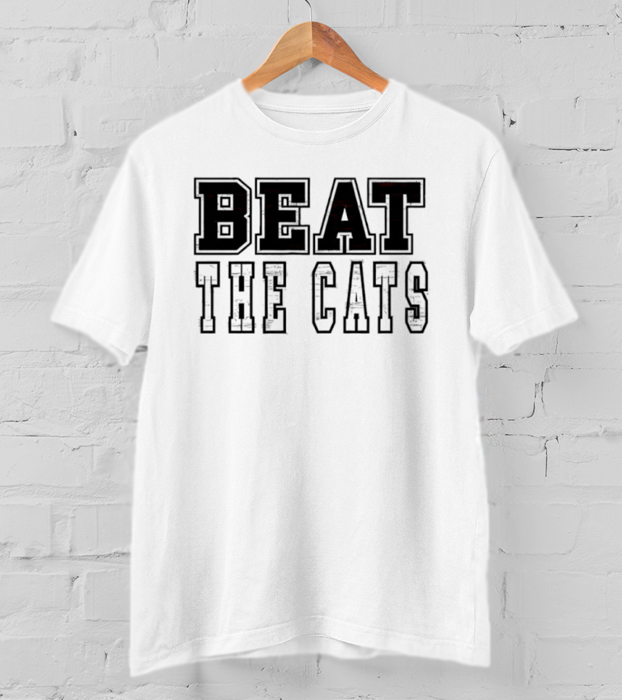 Beat The Cats Distressed Rivalry Sports T-Shirt