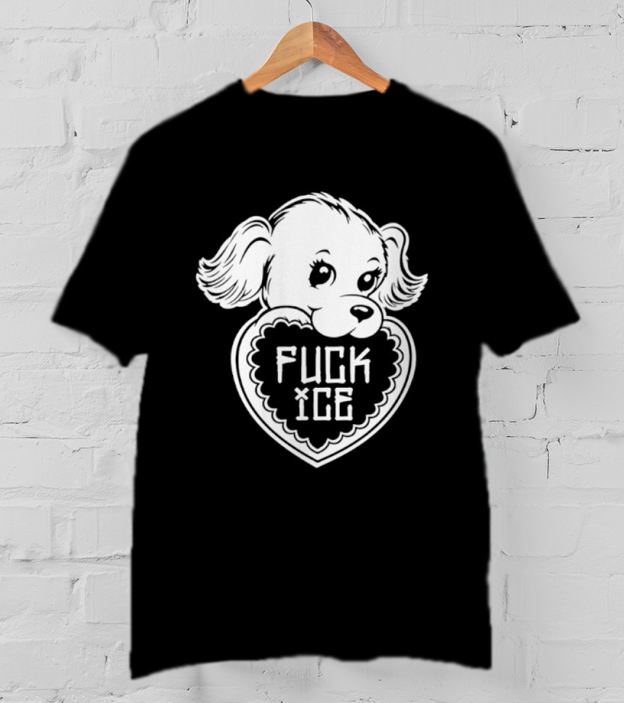 Fuck Ice Puppy Heart Protest Activism Dog T-Shirt