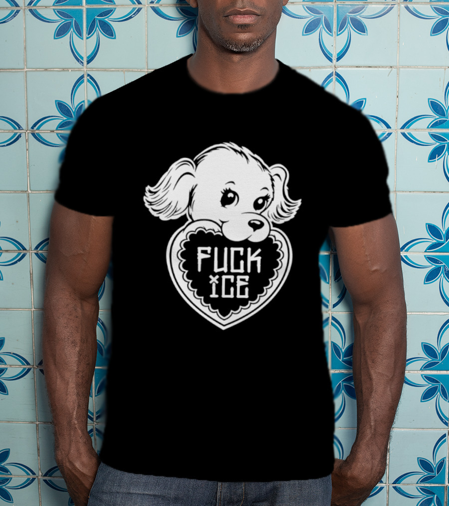 Fuck Ice Puppy Heart Protest Activism Dog T-Shirt