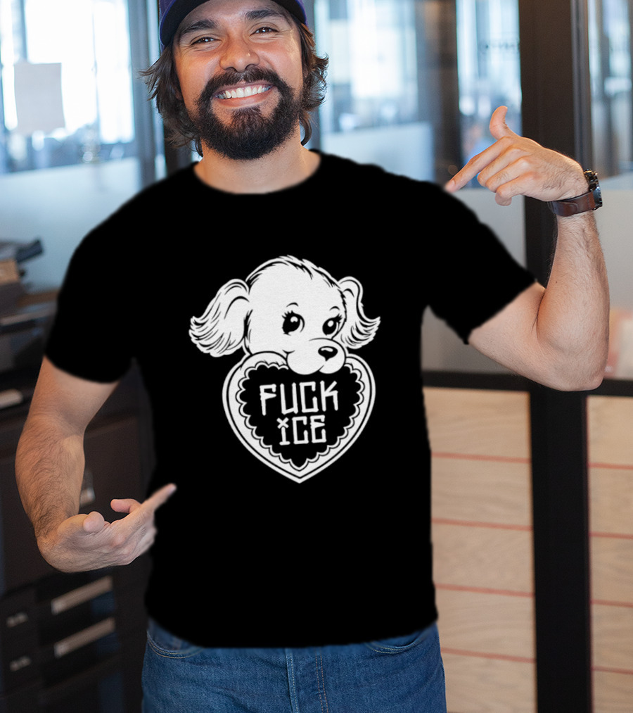 Fuck Ice Puppy Heart Protest Activism Dog T-Shirt