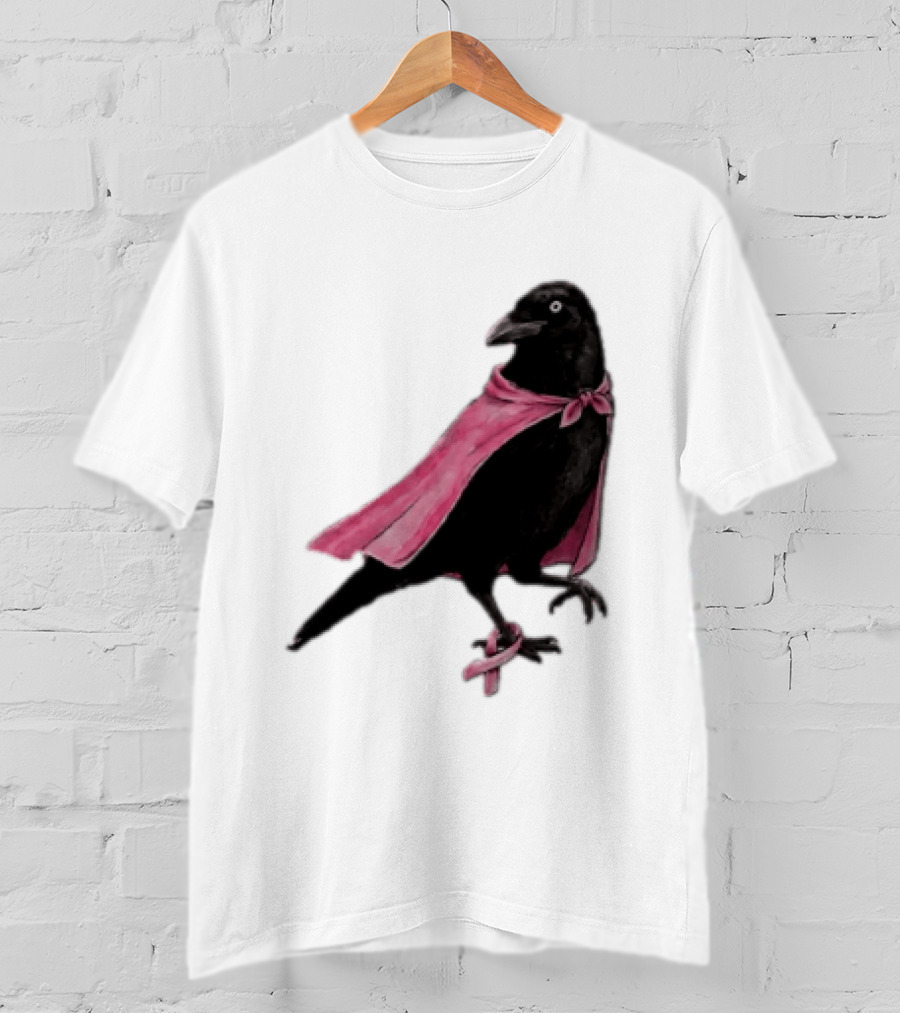 Breast Cancer Awareness Month Pink Ribbon Crow We Wear Pink In October T-Shirt