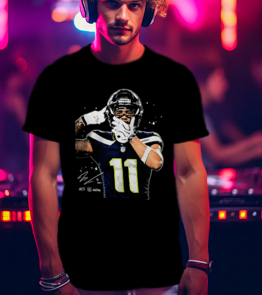 Geno Smith Seattle Seahawks Number 11 Pointing Gesture T-Shirt