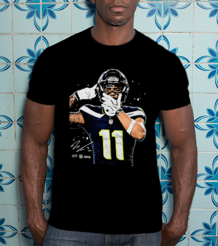 Geno Smith Seattle Seahawks Number 11 Pointing Gesture T-Shirt