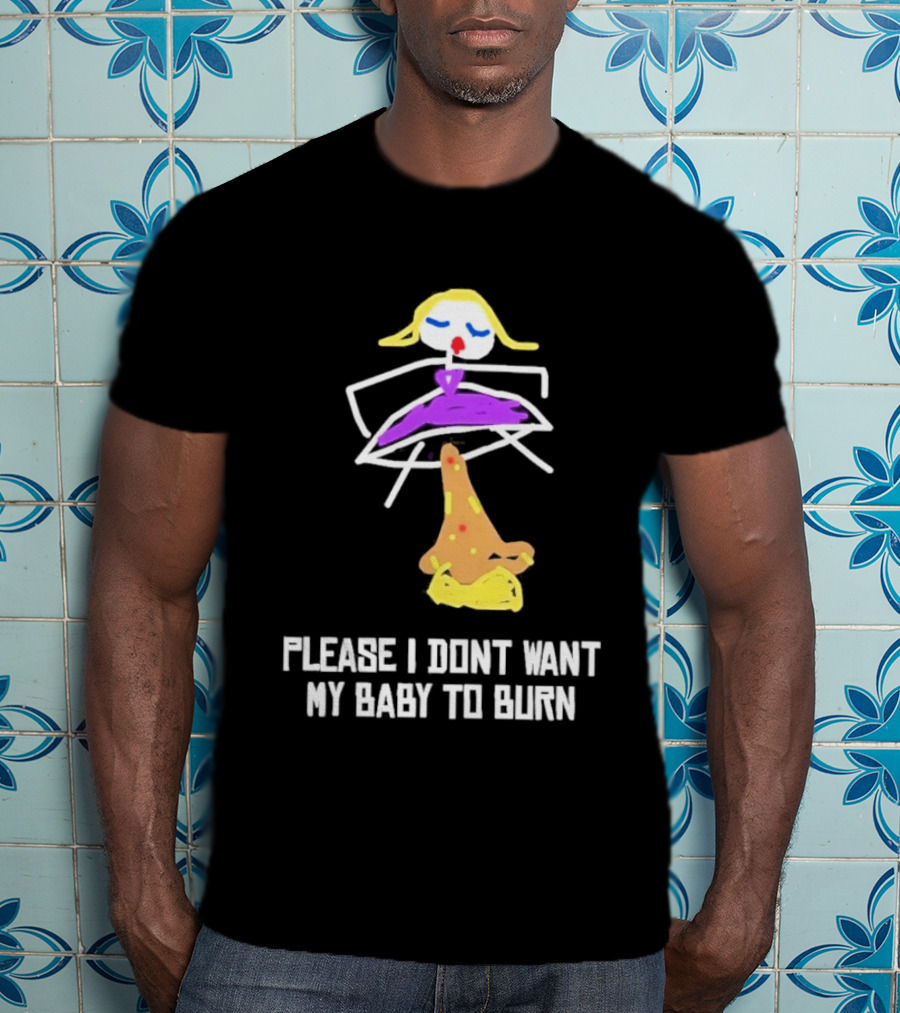 Please I Don't Want My Baby To Burn Internet Meme Pizza Dress Drawing T-Shirt