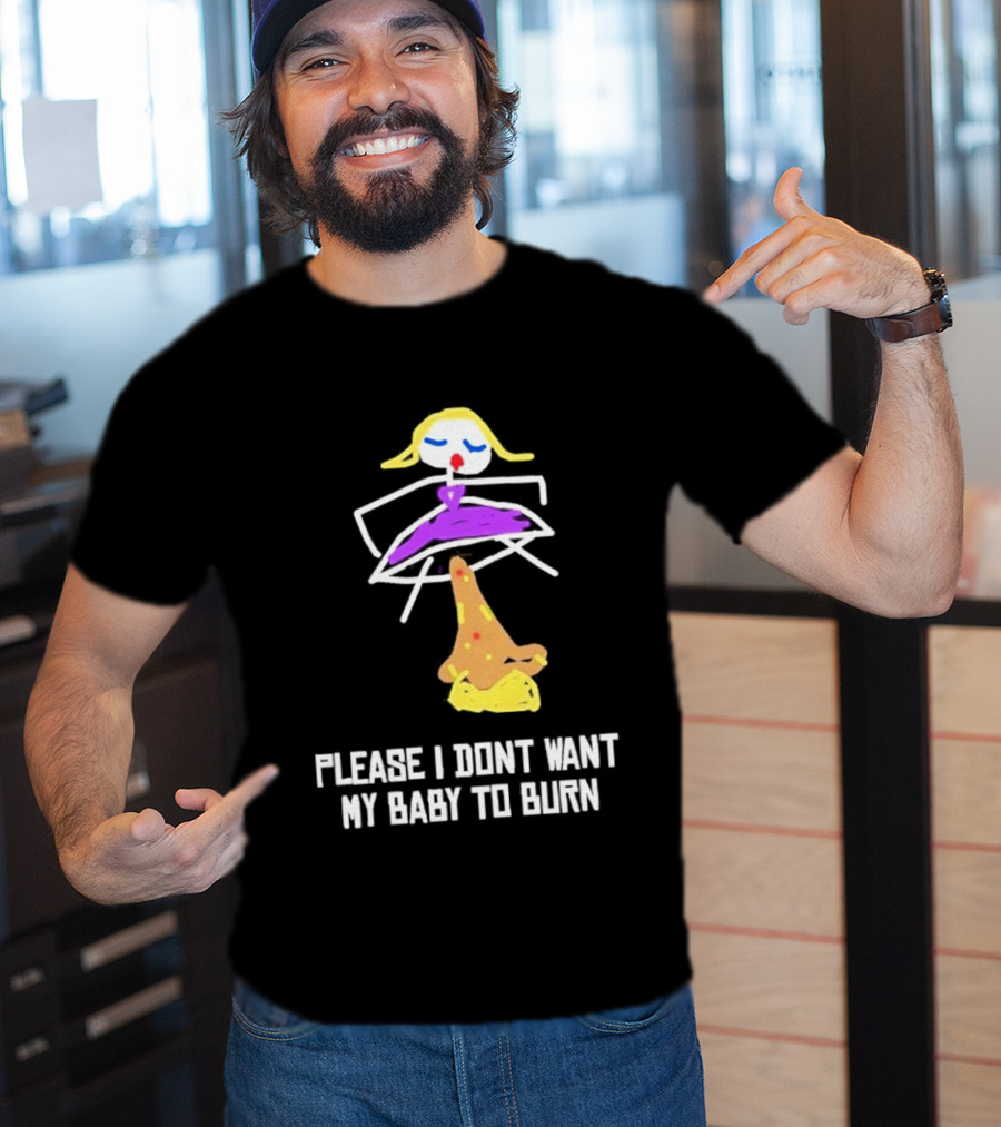 Please I Don't Want My Baby To Burn Internet Meme Pizza Dress Drawing T-Shirt