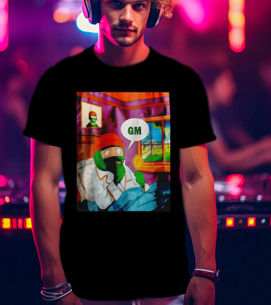 GM Crypto Morning Pepe Bitcoin Meme Blockchain T-Shirt