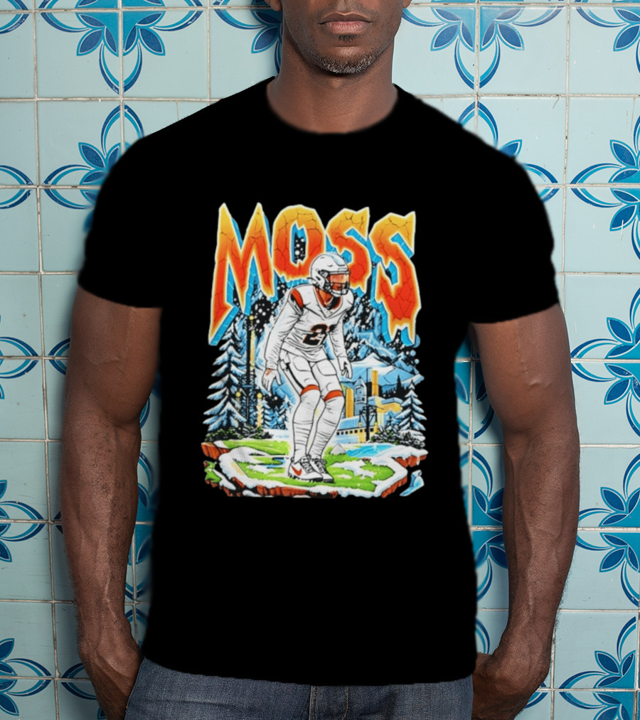 Randy Moss 21 Winter Scene Minnesota Vikings Legend T-Shirt