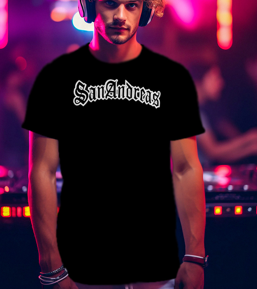 San Andreas Grand Theft Auto GTA Video Game Classic Font T-Shirt