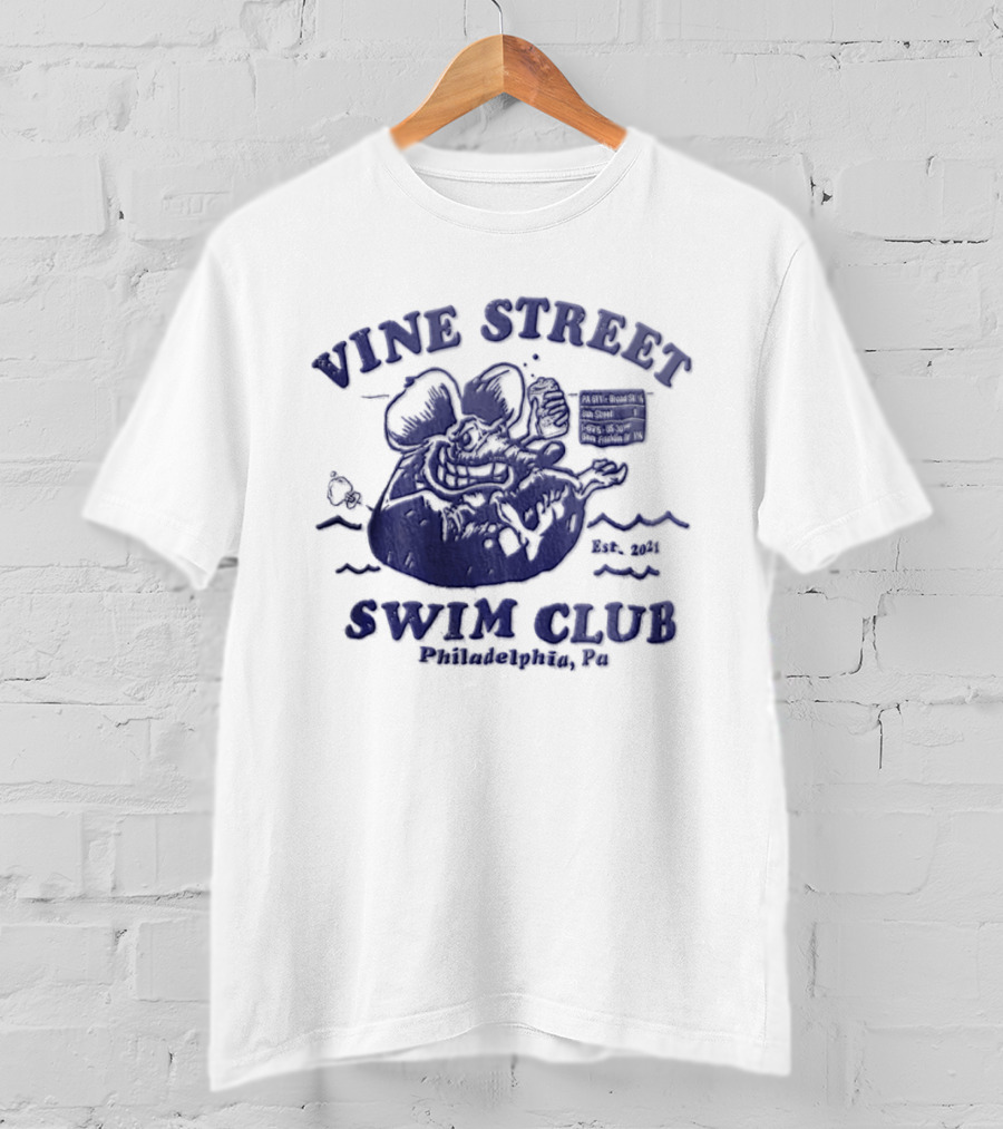 Vine Street Swim Club Philadelphia PA 2021 Rat Floating T-Shirt