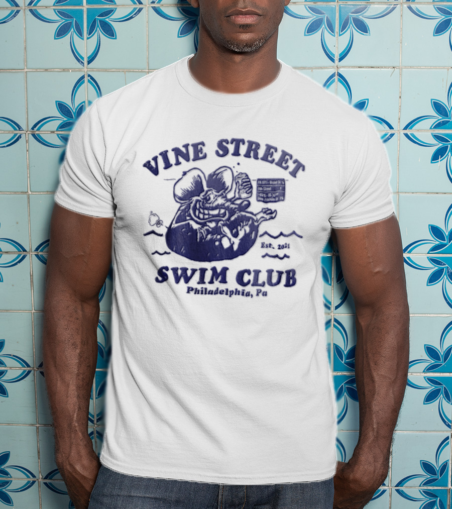 Vine Street Swim Club Philadelphia PA 2021 Rat Floating T-Shirt