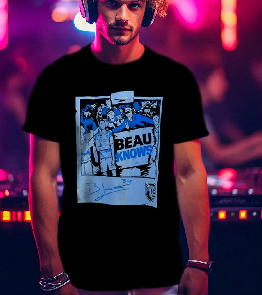 Beau Knows San Jose Earthquakes Soccer Fan Art Blue Signature T-Shirt