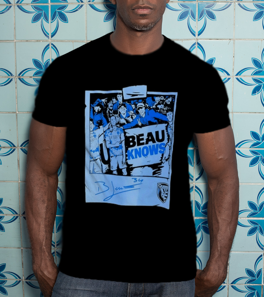 Beau Knows San Jose Earthquakes Soccer Fan Art Blue Signature T-Shirt