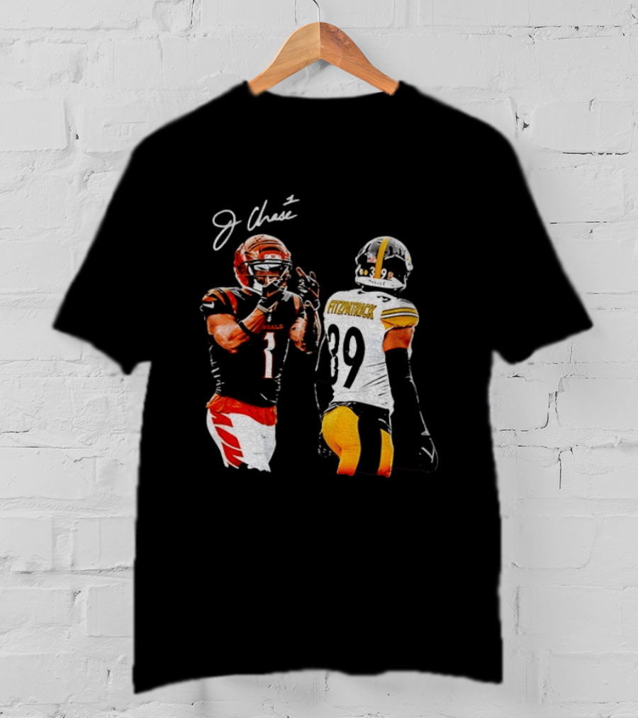 Ja'Marr Chase Vs Minkah Fitzpatrick Cincinnati Bengals Pittsburgh Steelers Football Matchup T-Shirt