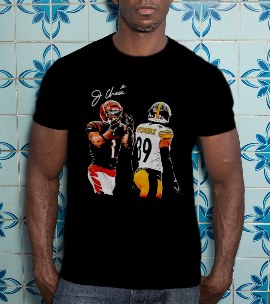 Ja'Marr Chase Vs Minkah Fitzpatrick Cincinnati Bengals Pittsburgh Steelers Football Matchup T-Shirt