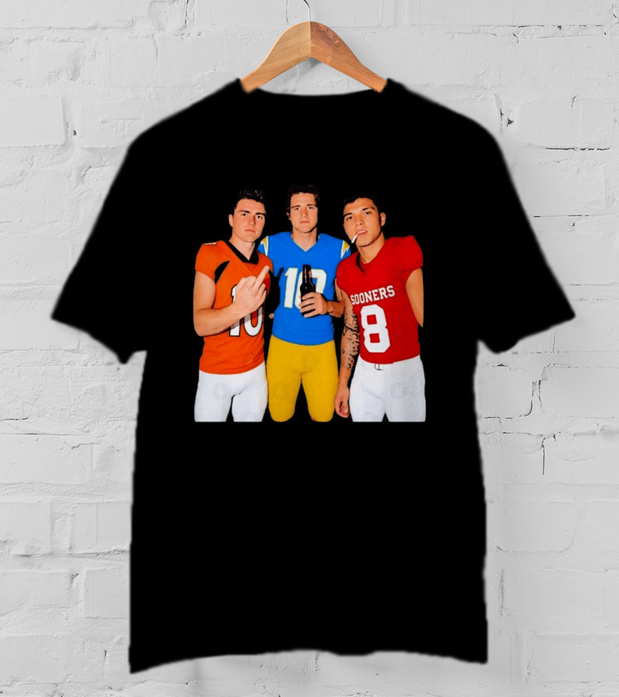 Bo Nix Justin Herbert Dillon Gabriel Football Players Gesture And Cigarette T-Shirt