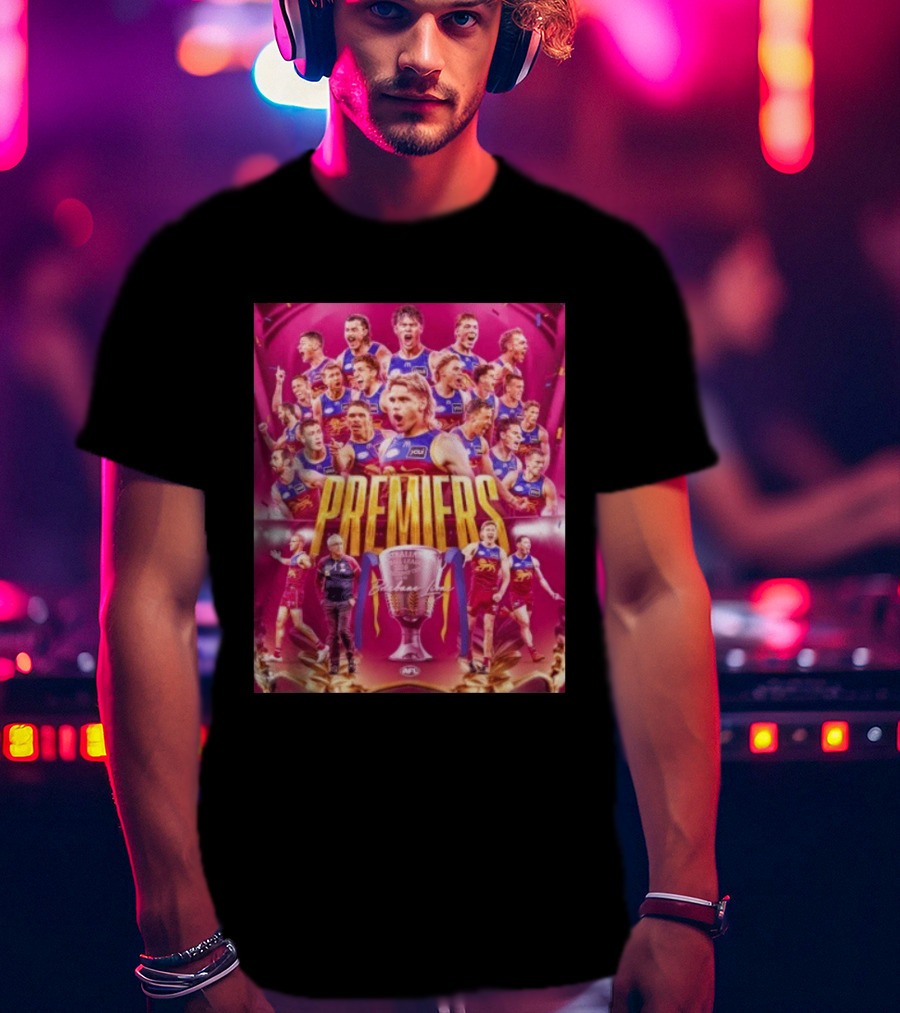 Brisbane Lions AFL 2026 Premiers Premiership Cup Celebration T-Shirt