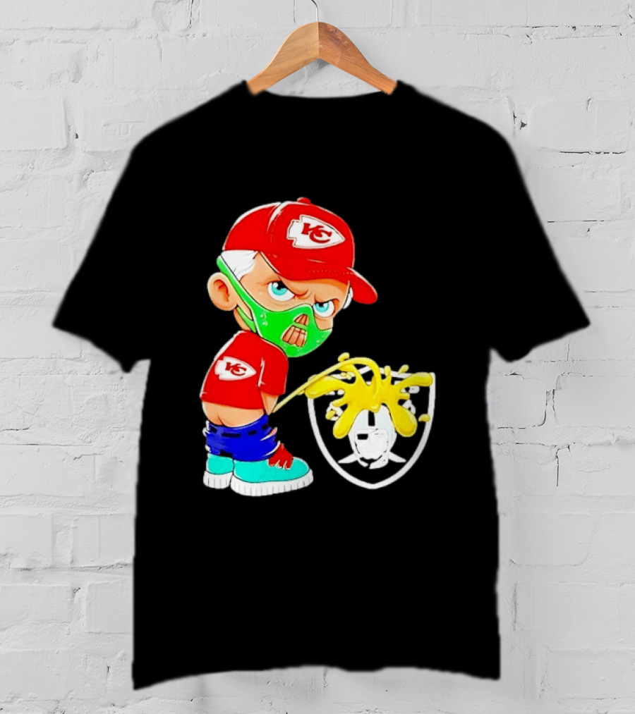 Kansas City Chiefs Fan Cartoon Rivalry With Las Vegas Raiders T-Shirt