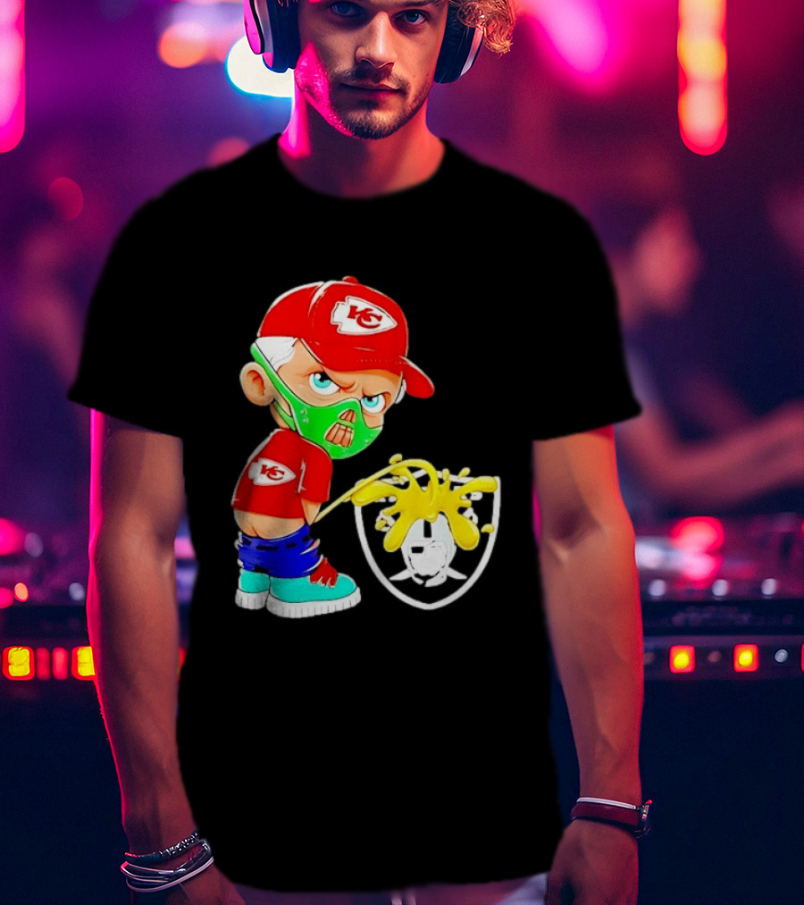 Kansas City Chiefs Fan Cartoon Rivalry With Las Vegas Raiders T-Shirt