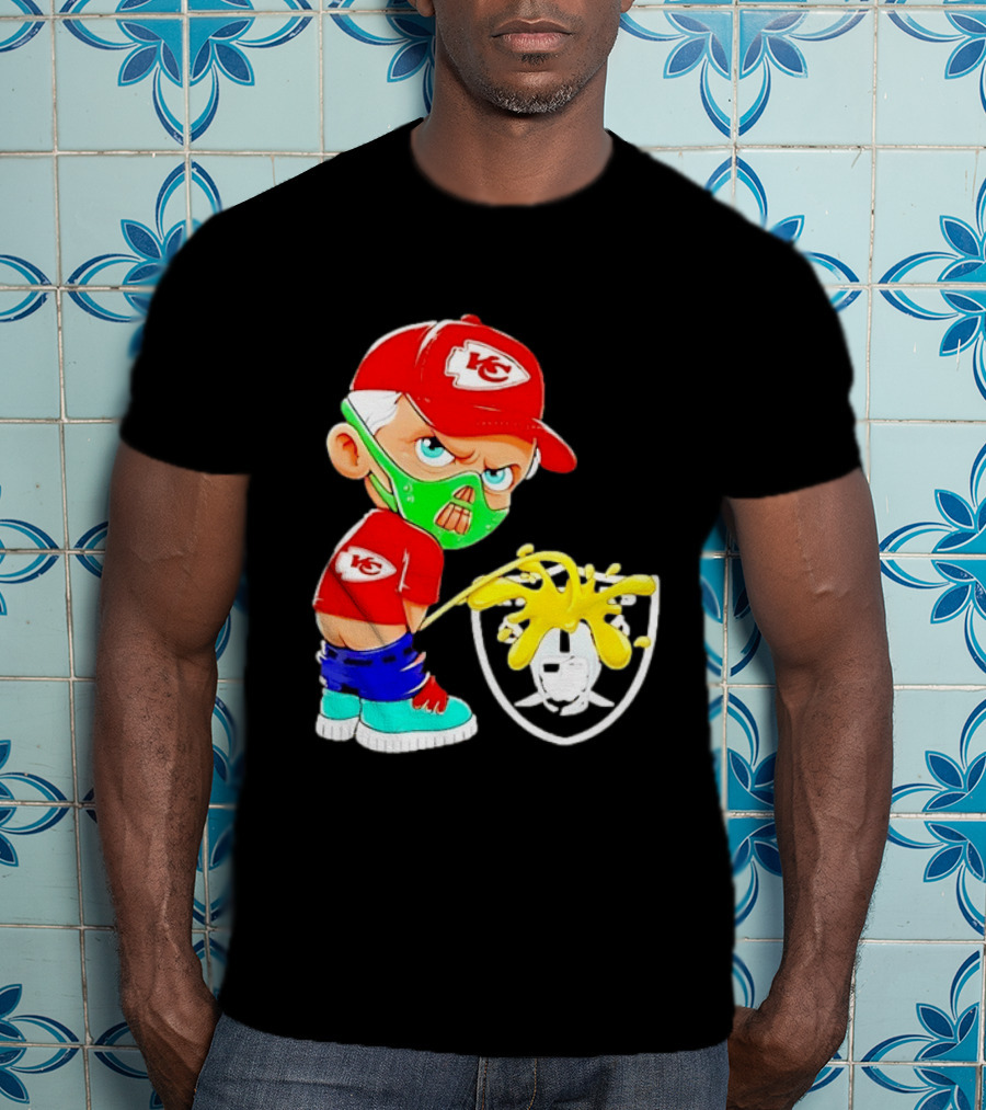 Kansas City Chiefs Fan Cartoon Rivalry With Las Vegas Raiders T-Shirt
