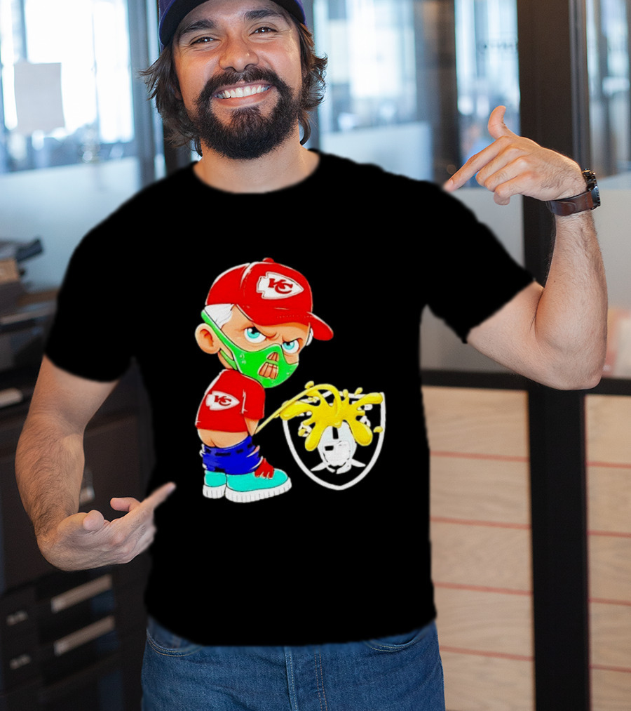 Kansas City Chiefs Fan Cartoon Rivalry With Las Vegas Raiders T-Shirt