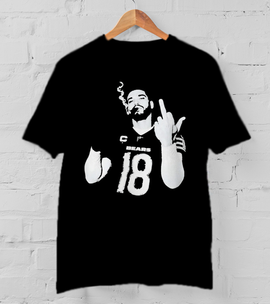 Chicago Bears 18 Player Cigar Beer Gesture Sports Fan T-Shirt
