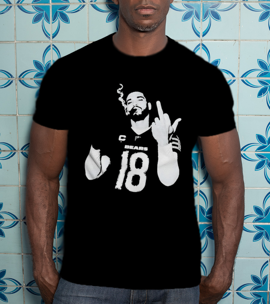 Chicago Bears 18 Player Cigar Beer Gesture Sports Fan T-Shirt