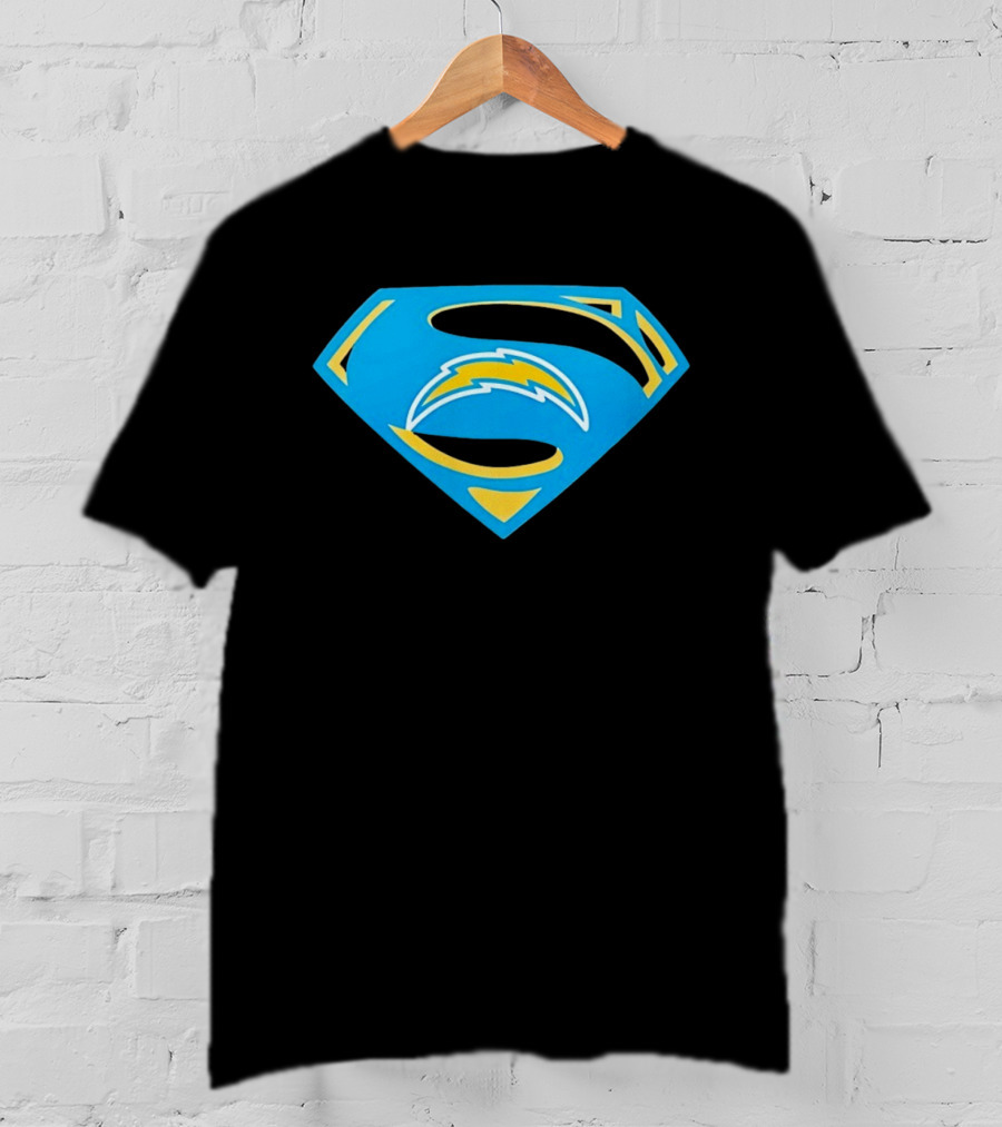 Los Angeles Chargers Superman Logo NFL Football Fan Gear T-Shirt