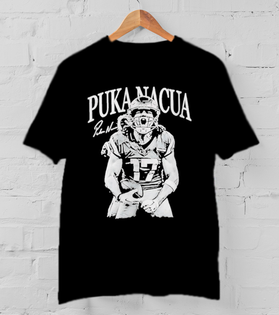 Los Angeles Rams Puka Nacua Number 17 NFL Player Signature T-Shirt