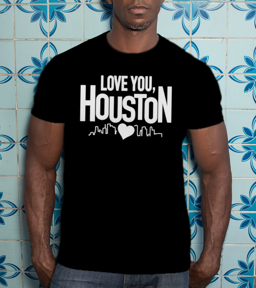 Love You Houston Skyline Heart Texas City Pride T-Shirt