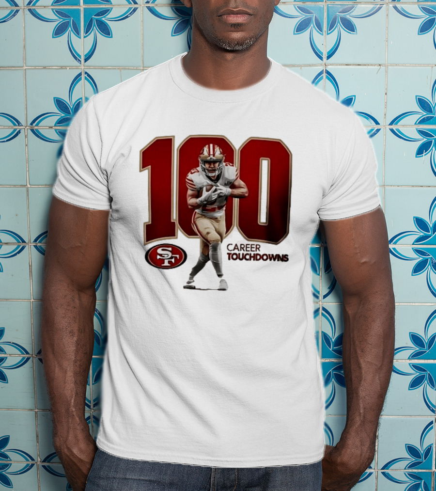 Christian McCaffrey 49ers 100 Career Touchdowns T-Shirt