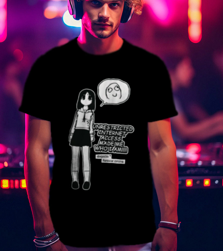 Lucky Star Kagami Hiiragi Unrestricted Internet Access Forever Anime Distincta T-Shirt