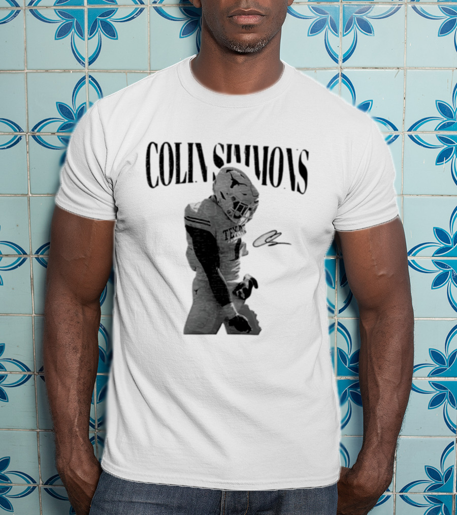 Colin Simmons Texas Longhorns Football Grotesque Sack Celly T-Shirt