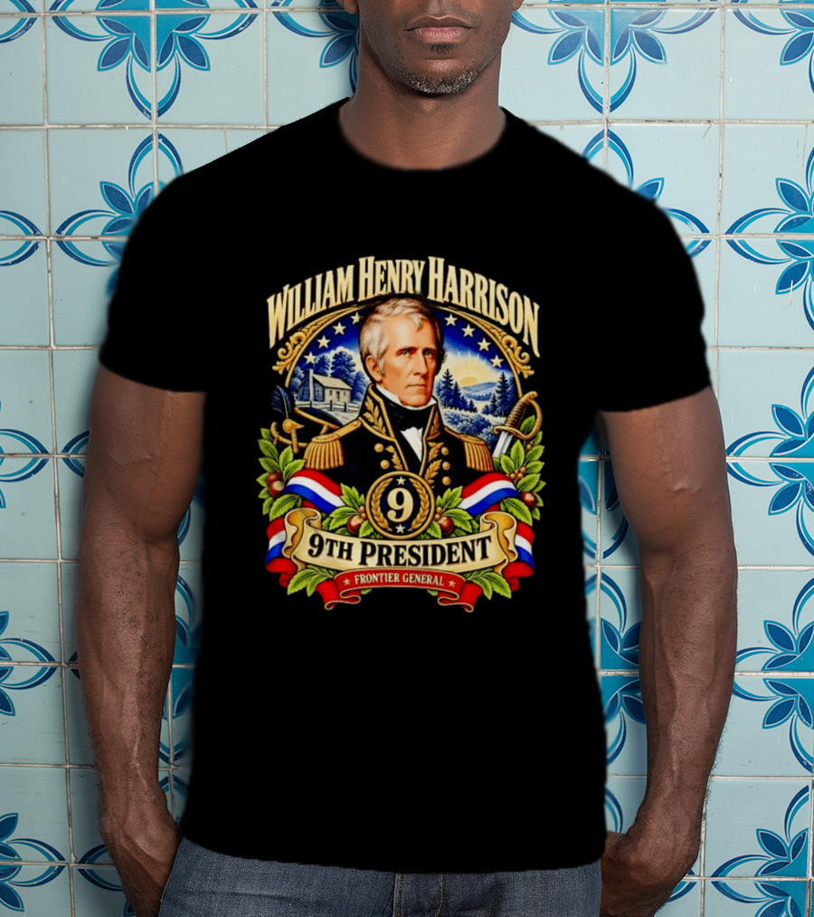 William Henry Harrison 9th President Frontier General Historical T-Shirt