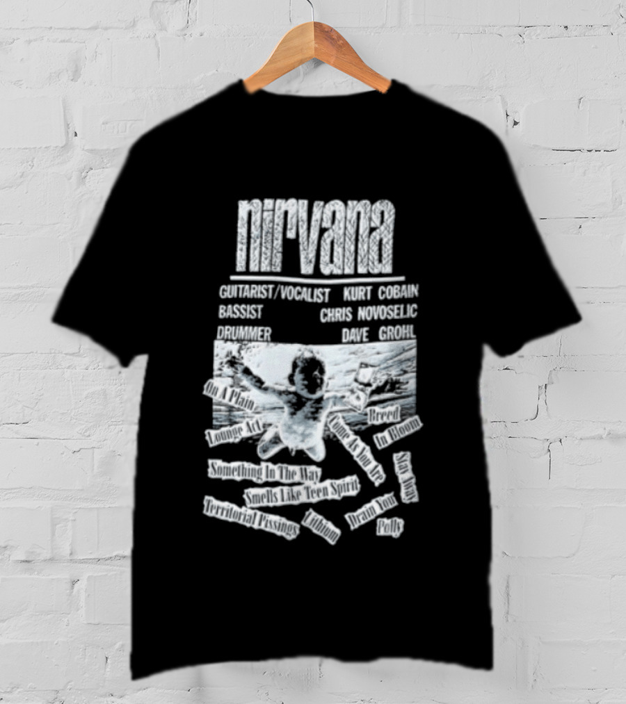 Nirvana Kurt Cobain Krist Novoselic Dave Grohl Spencer Elden Swimming Baby Album T-Shirt
