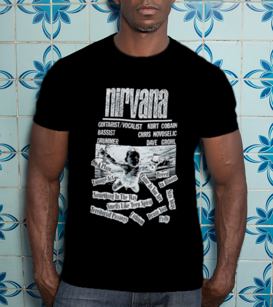 Nirvana Kurt Cobain Krist Novoselic Dave Grohl Spencer Elden Swimming Baby Album T-Shirt