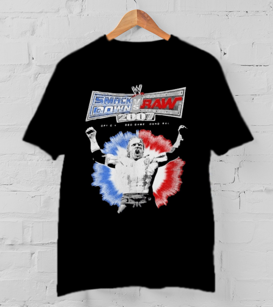 WWE SmackDown Vs Raw 2007 Video Game Soundtrack Fighter Triumph In Blue And Red T-Shirt