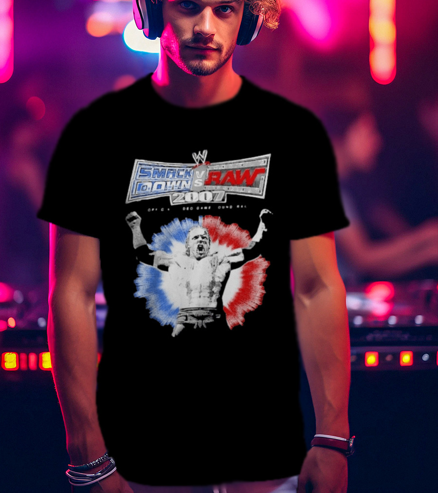 WWE SmackDown Vs Raw 2007 Video Game Soundtrack Fighter Triumph In Blue And Red T-Shirt