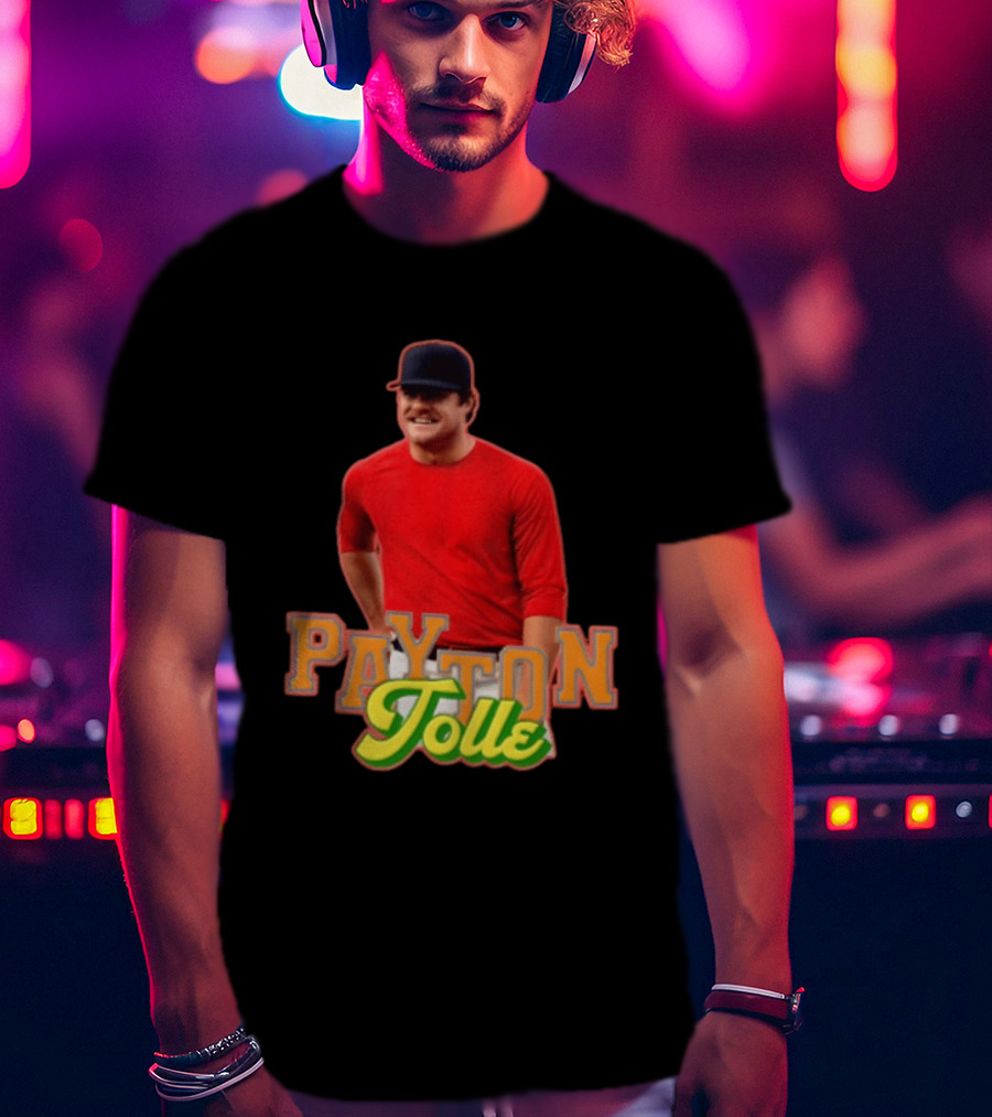 Payton Tolle Smiling Wearing Red With Baseball Cap T-Shirt
