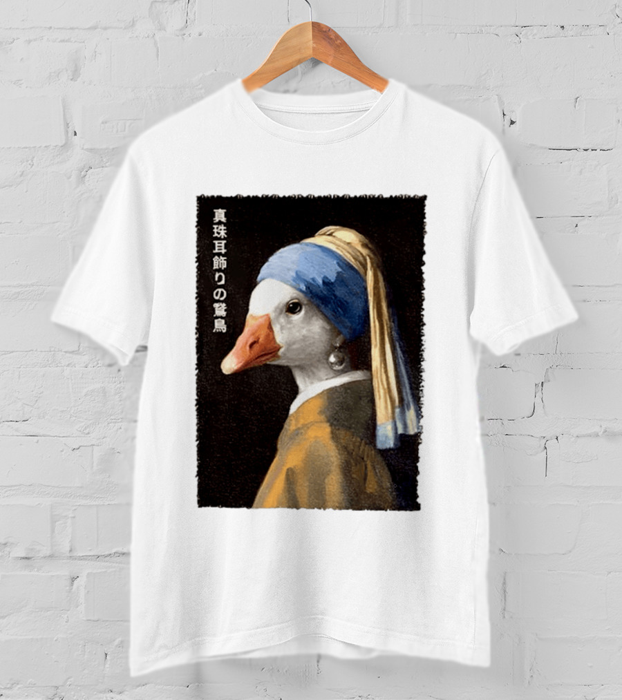 Goose With A Pearl Earring Meme Japanese T-Shirt