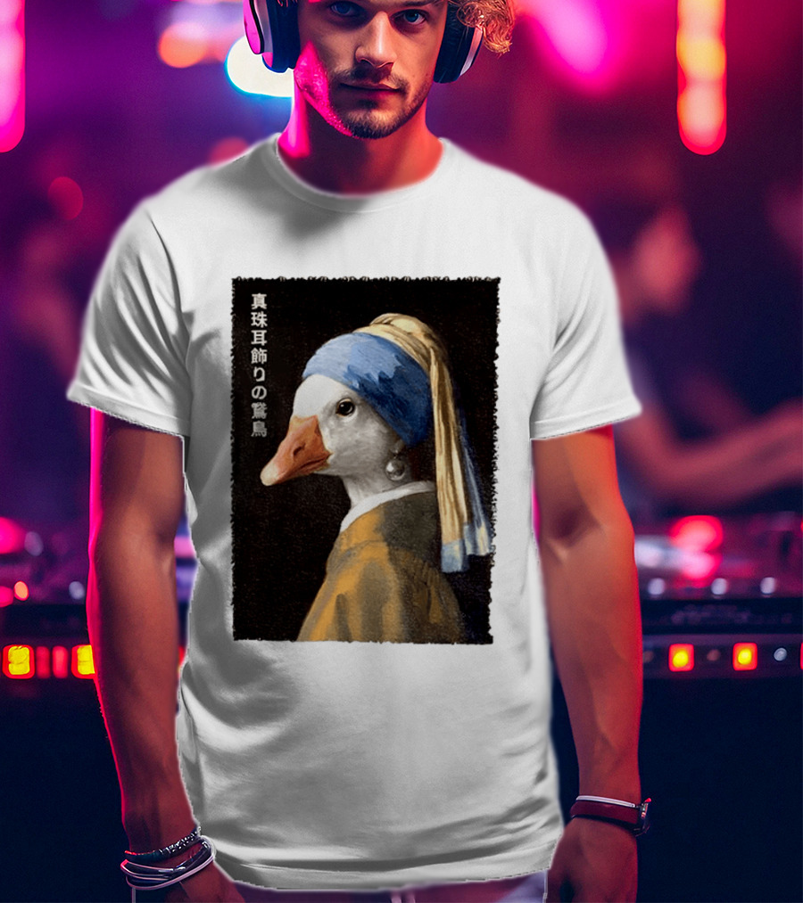 Goose With A Pearl Earring Meme Japanese T-Shirt