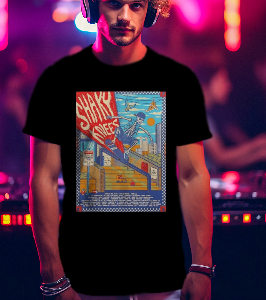 Shaky Knees Music Festival 2026 Atlanta Piedmont Park Lineup Featuring Twenty One Pilots The Strokes Gorillaz T-Shirt