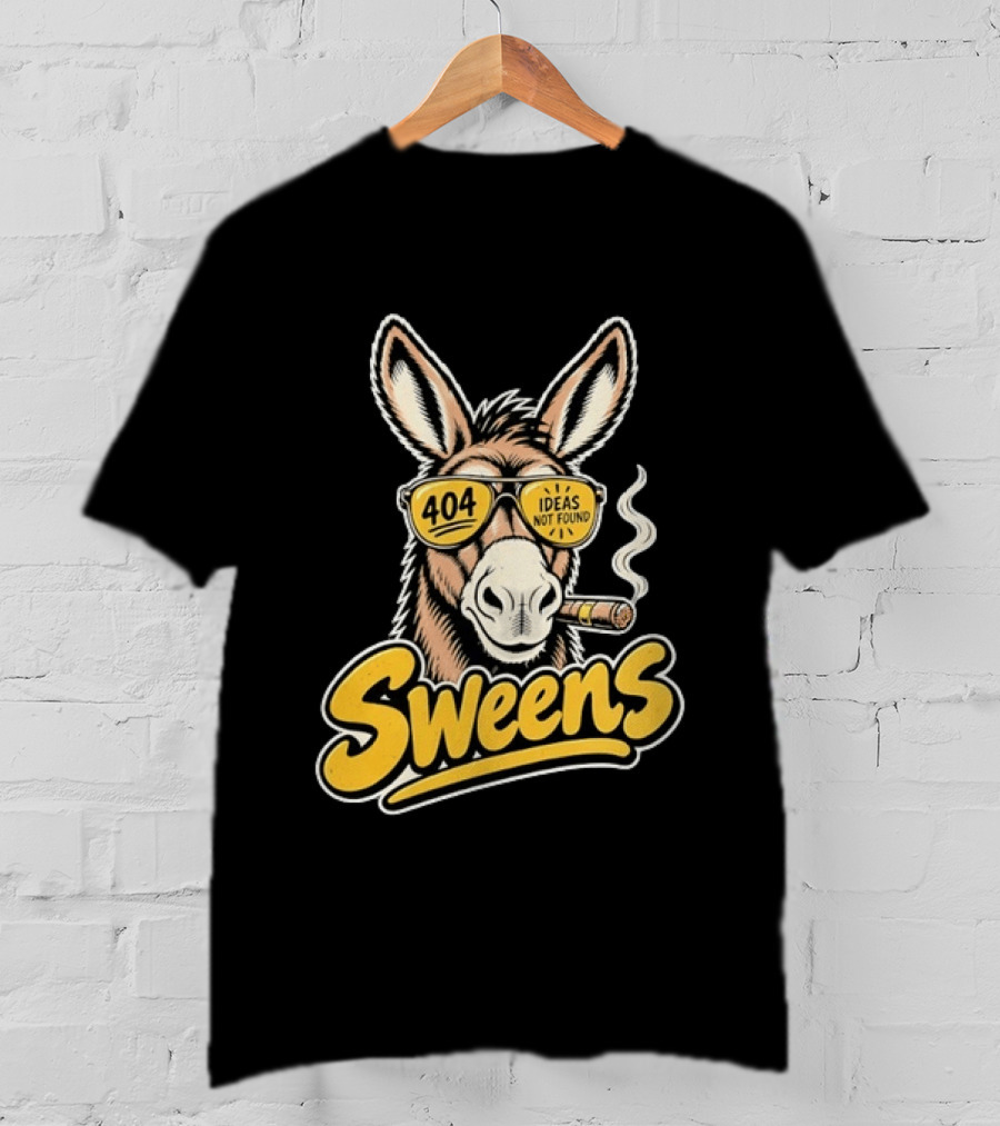 SweenS 404 Ideas Not Found Donkey Cigar Smoking Sunglasses T-Shirt