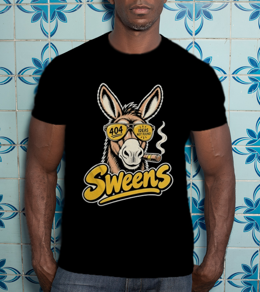 SweenS 404 Ideas Not Found Donkey Cigar Smoking Sunglasses T-Shirt