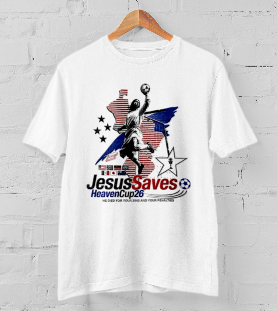 Jesus Saves Heaven Cup 26 Basketball Stars And Stripes T-Shirt